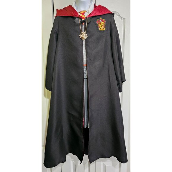 Harry Potter Hermione Girls Costume Dress Robe Time Turner Necklace Kids LG - Picture 2 of 8